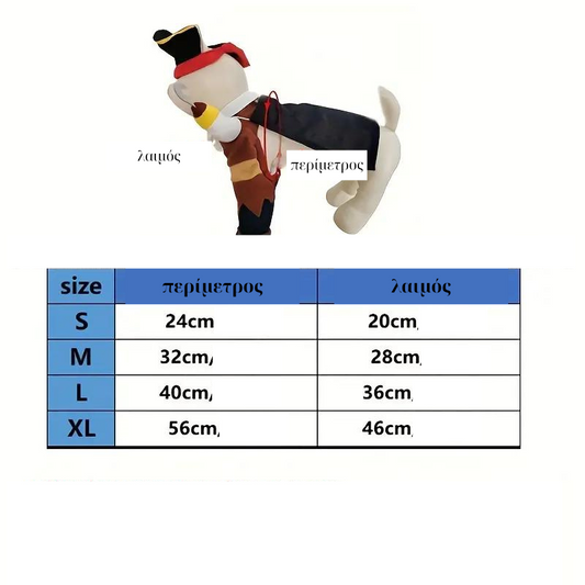 Αποκριάτικη στολή σκύλου-γάτας Pirate