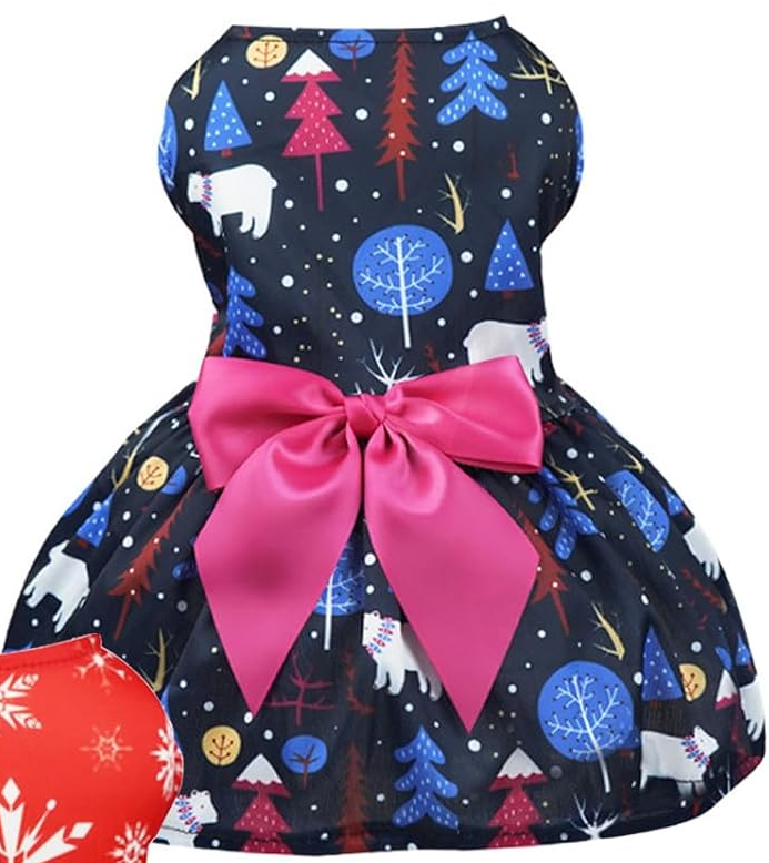 Φόρεμα σκύλου-γάτας Χριστουγεννιάτικο Xmas Glow BLUE