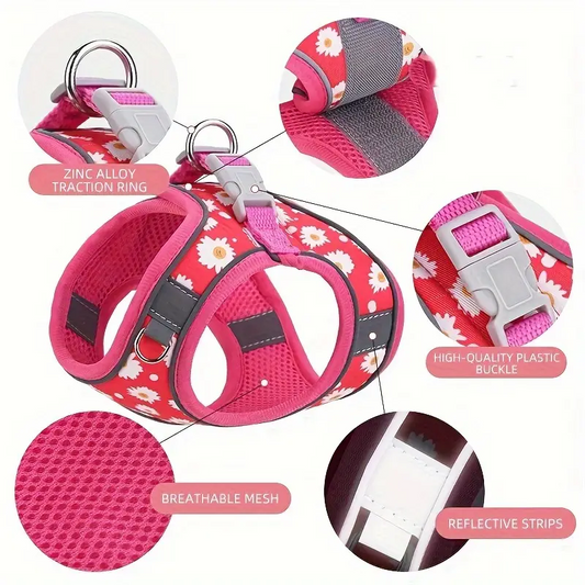 Σετ επιστήθιο γιλεκάκι-οδηγός σκύλου Daisies