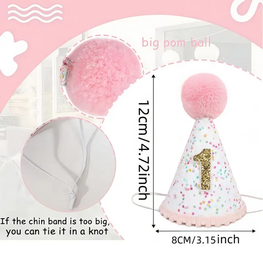 Kαπελάκι Γενεθλίων σκύλου-γάτας Number One Pink