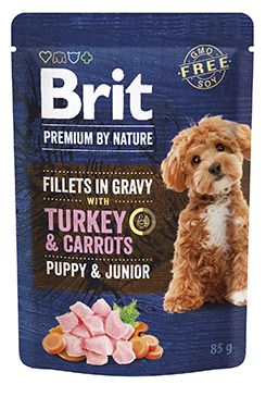 Κονσέρβα-Φακελάκι για κουτάβια BRIT Premium by Nature Γαλοπούλα-Καρότο (85gr)