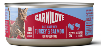 Κονσέρβα για γάτες CARNILOVE Πατέ GRAINFREE & POTATOFREE (100gr)(πολλές γεύσεις)