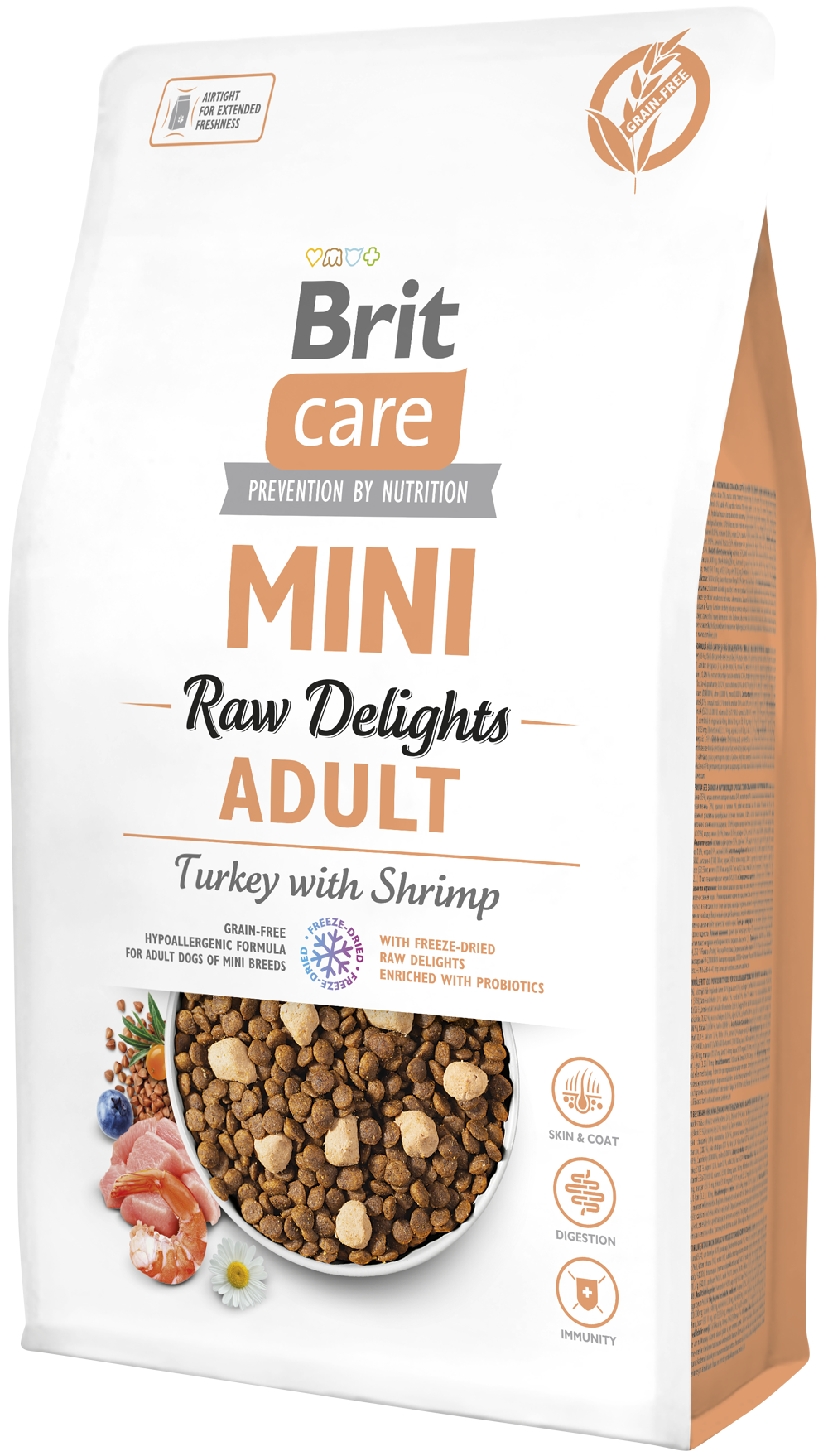 Ξηρά τροφή σκύλου Brit Care Mini® Raw Delights Γαλοπούλα-Γαρίδα (2kg)