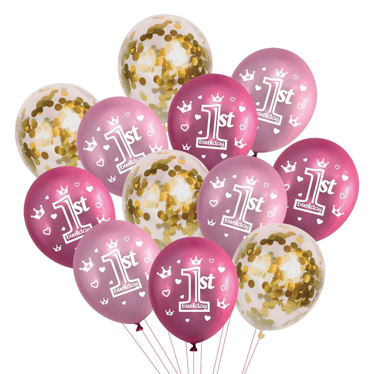 Σύνθεση με μπαλόνια για party σκύλου-γάτας FIRST BIRTHDAY