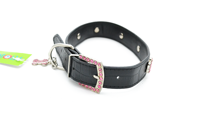 Περιλαίμιο σκύλου γάτας δερματίνης Crystall Bone