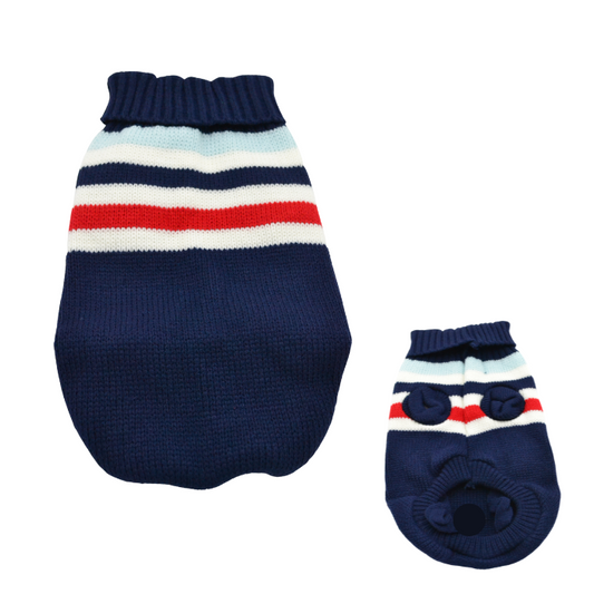 Ρούχο σκύλου μάλλινο CLASSIC BLUE LINES