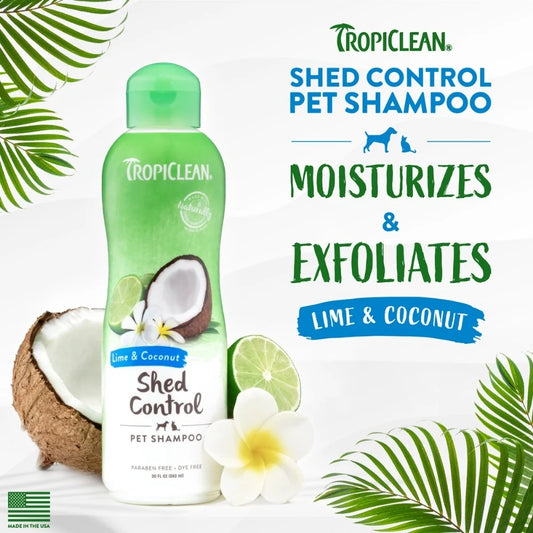 Σαμπουάν σκύλου-γάτας TropiClean Shed Control Lime & Coconut (355ml)