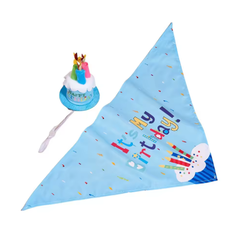 Σετ καπελάκι-μπαντάνα Γενεθλίων σκύλου γάτας Birthday Cake