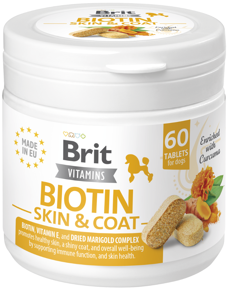 Συμπλήρωμα διατροφής ταμπλέτα σκύλου Brit Biotin Skin & Coat Care (120gr)