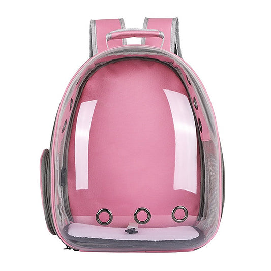 Τσάντα μεταφοράς σκύλου γάτας Σακίδιο TRASPARENT PINK