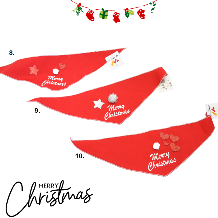 Χριστουγεννιάτικη Μπαντάνα σκύλου γάτας Merry Christmas