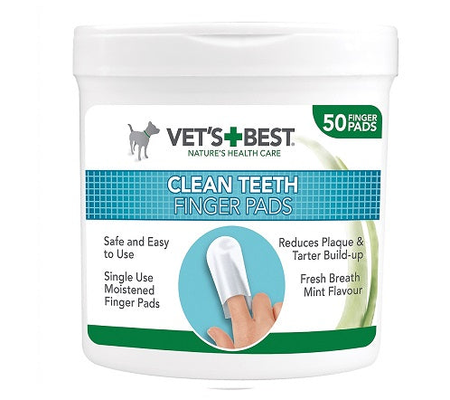 Μαντηλάκια δαχτύλου για καθαρισμό δοντιών Vet's Best (50τεμ)