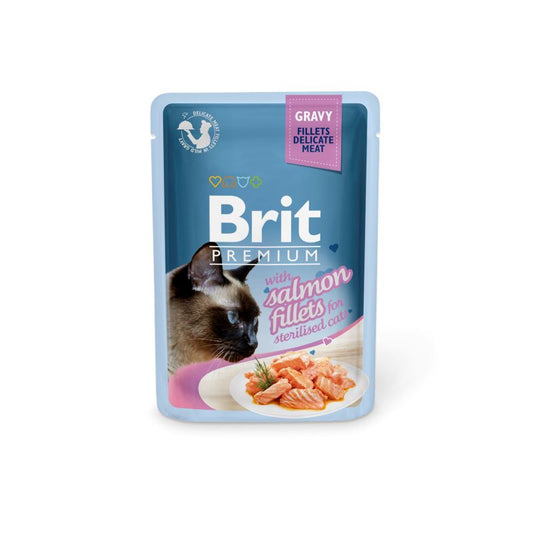 Κονσέρβα-Φακελάκι για γάτες BRIT PREMIUM FILLETS IN GRAVY (85gr)