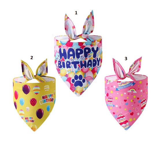 Μπαντάνα Γενεθλίων σκύλου γάτας BIRTHDAY COLOURS (πολλά σχέδια)