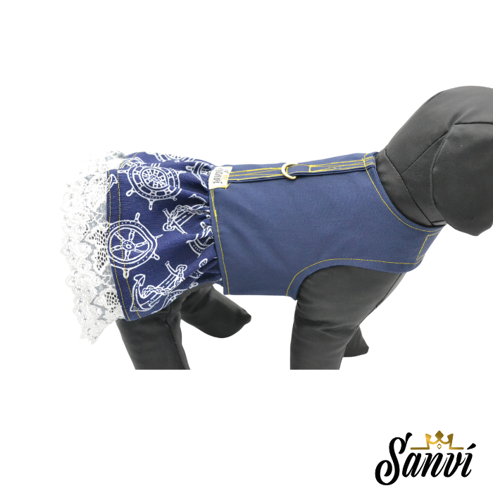 Ρούχο σκύλου φόρεμα JEAN NAVY SANVI