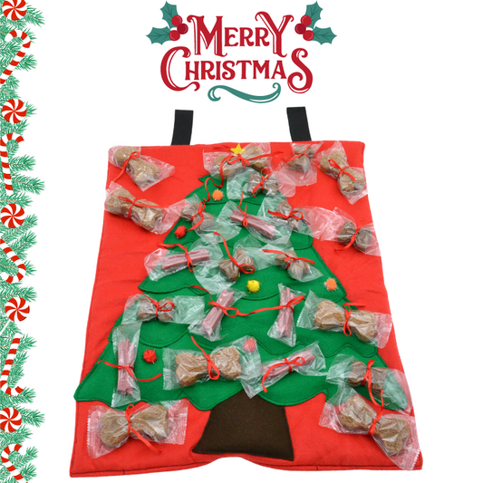 Χριστουγεννιάτικο υφασμάτινο δέντρο με Λιχουδιές σκύλου HAPPY XMAS
