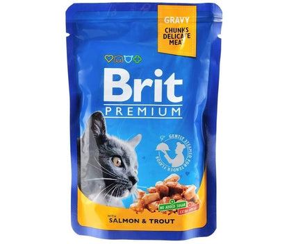 Κονσέρβα-Φακελάκι για γάτες BRIT PREMIUM FILLETS (100gr) (πολλές γεύσεις)