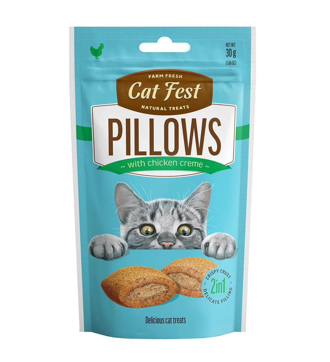 Λιχουδιά για γάτες Cat Fest Pillows με Κρέμα Κοτόπουλου (30gr)