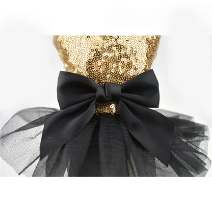 Ρούχο σκύλου φόρεμα BLACK & GOLD