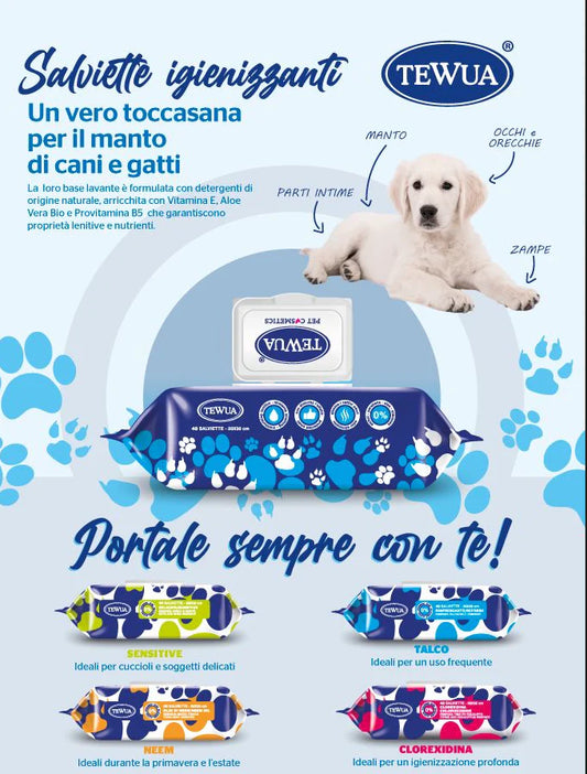 Μαντηλάκια για στεγνό καθάρισμα σκύλου-γάτας-μικρών ζώων TEWUA (40τεμ)