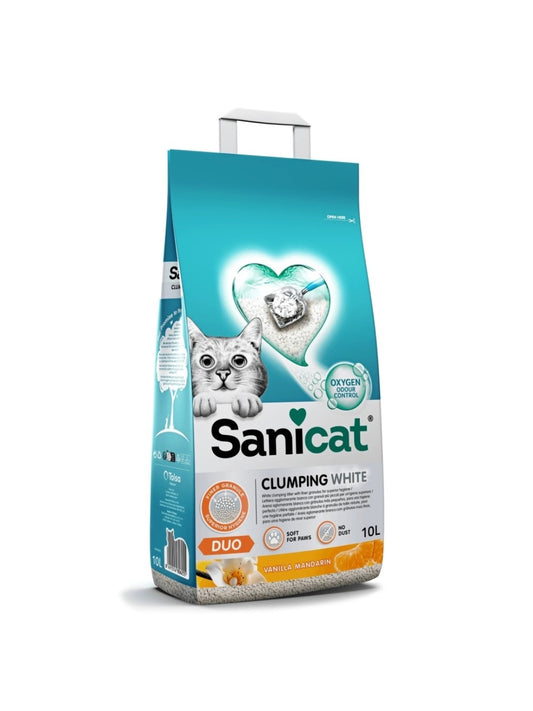 Άμμος Γάτας Sanicat DUO Clumping WHITE (10L)