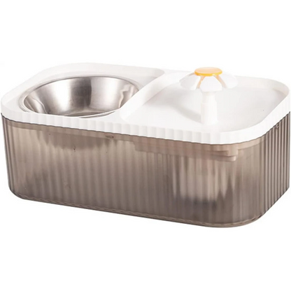 Συντριβάνι γάτας με μπολ φαγητού Flower