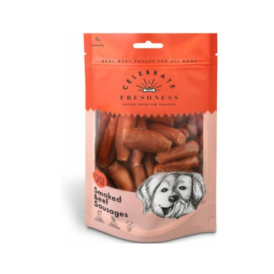 Λιχουδιά σκύλου Celebrate Freshness Smoked Beef Sausages (100gr)