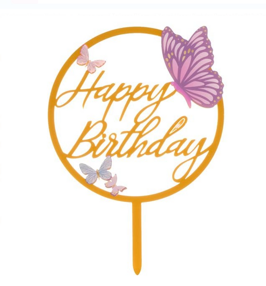 Διακοσμητικό τούρτας σκύλου γάτας Golden Butterfly