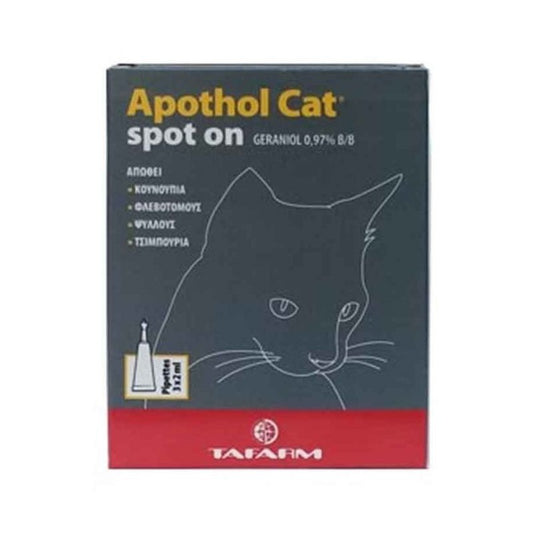 Φυτικές Αντιπαρασιτικές Αμπούλες γάτας Apothol Cat (3x1 ml)