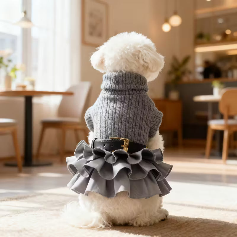 Ρούχο σκύλου-γάτας φόρεμα GRAY ELEGANCE SKIRT