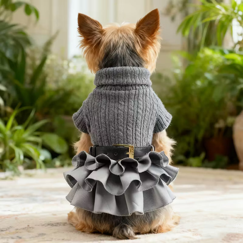 Ρούχο σκύλου-γάτας φόρεμα GRAY ELEGANCE SKIRT