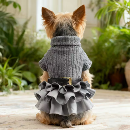 Ρούχο σκύλου-γάτας φόρεμα GRAY ELEGANCE SKIRT
