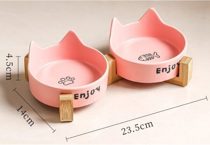 Κεραμικό διπλό μπολ γάτας Enjoy