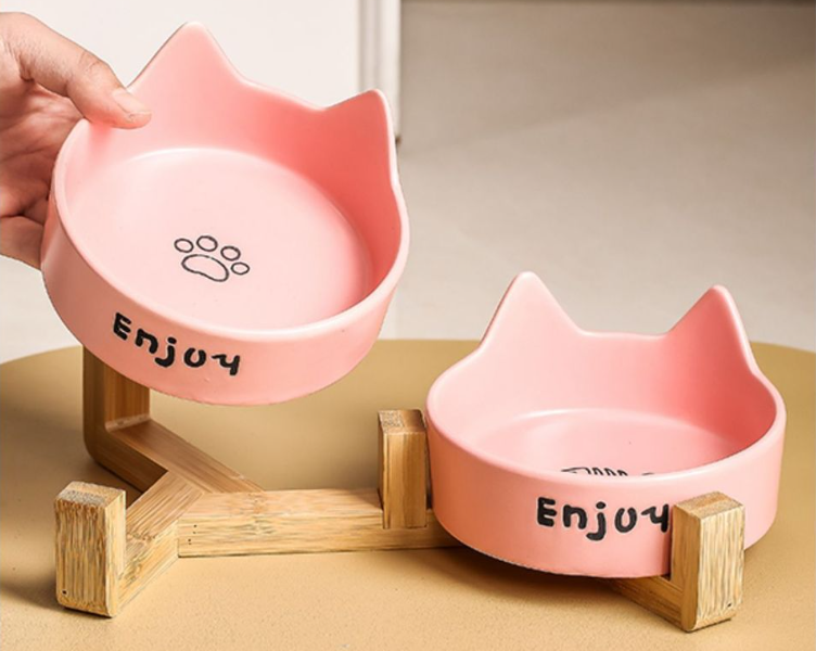 Κεραμικό διπλό μπολ γάτας Enjoy