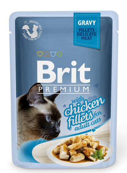 Κονσέρβα-Φακελάκι για γάτες BRIT PREMIUM FILLETS IN GRAVY (85gr)