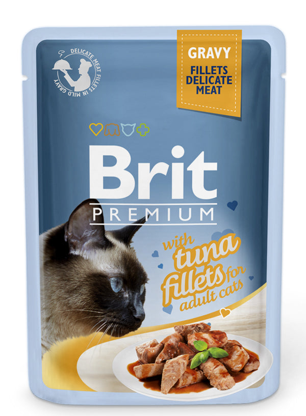 Κονσέρβα-Φακελάκι για γάτες BRIT PREMIUM FILLETS IN GRAVY (85gr)