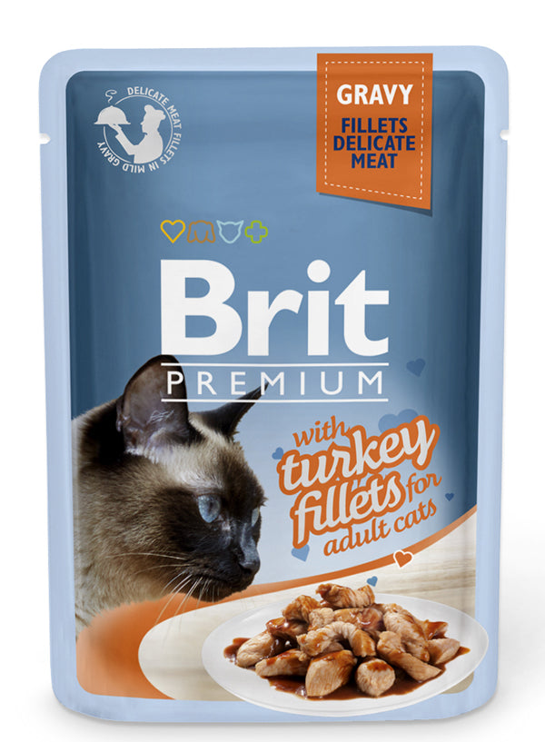 Κονσέρβα-Φακελάκι για γάτες BRIT PREMIUM FILLETS IN GRAVY (85gr)