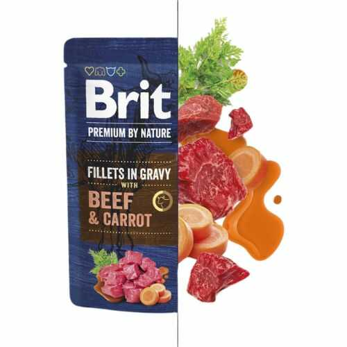 Κονσέρβα-Φακελάκι για σκύλους BRIT Premium by Nature Βοδινό-Καρότο