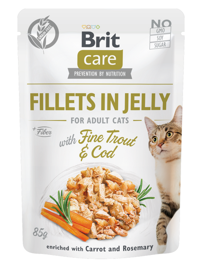 Κονσέρβα για γάτες BRIT CARE FILLETS IN JELLY  (85gr)