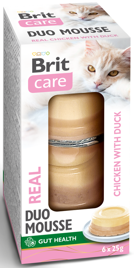 Κονσέρβα για γάτες BRIT Care® Kεσεδάκι DUO Mousse (6x25gr)