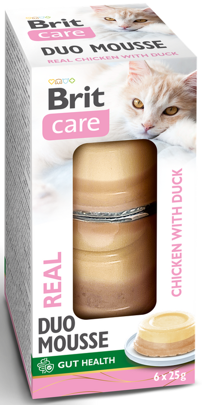 Κονσέρβα για γάτες BRIT Care® Kεσεδάκι DUO Mousse (6x25gr)