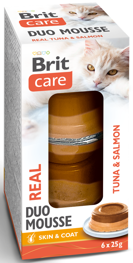 Κονσέρβα για γάτες BRIT Care® Kεσεδάκι DUO Mousse (6x25gr)