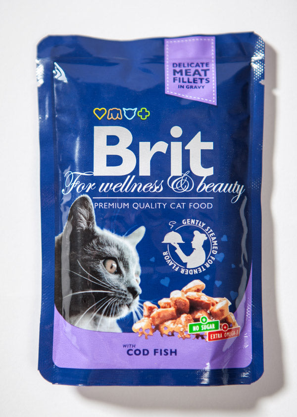 Κονσέρβα-Φακελάκι για γάτες BRIT PREMIUM FILLETS (100gr) (πολλές γεύσεις)