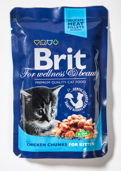 Κονσέρβα-Φακελάκι για γατάκια BRIT PREMIUM POUCHES (100gr)