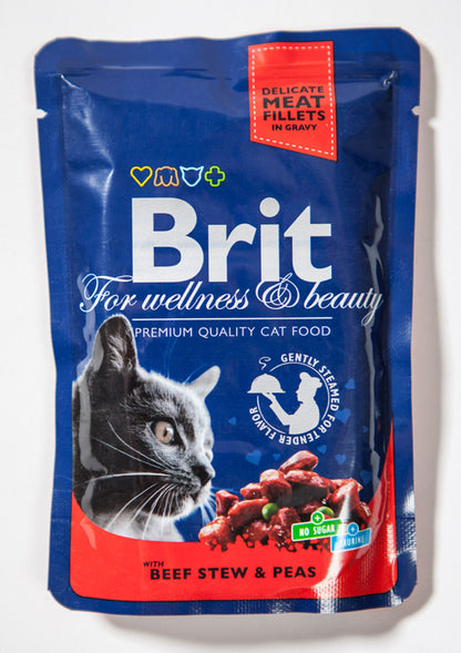 Κονσέρβα-Φακελάκι για γάτες BRIT PREMIUM FILLETS (100gr) (πολλές γεύσεις)