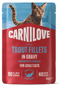 Κονσέρβα για γάτες φακελάκι CARNILOVE Pate in Gravy (85gr) Πολλές γεύσεις