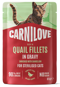 Κονσέρβα για γάτες φακελάκι CARNILOVE Pate in Gravy (85gr) Πολλές γεύσεις