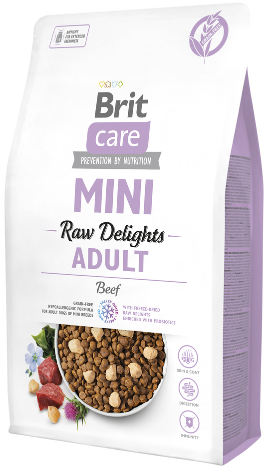 Ξηρά τροφή σκύλου Brit Care Mini® Raw Delights Βοδινό (2kg)