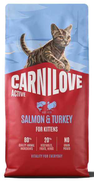 Ξηρά τροφή για γατάκια Carnilove® Active Kitten Σολομός-Γαλοπούλα GRAINFREE & POTATOFREE