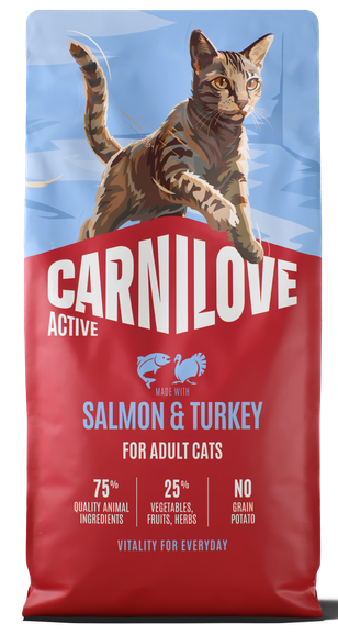 Ξηρά τροφή για γάτες Carnilove® Active Adult Σολομός-Γαλοπούλα GRAINFREE & POTATOFREE